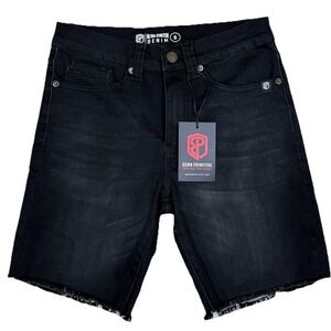 Born Primitive Jorts Men's Small Black Flex Stretchy Gym Jean Shorts NWT